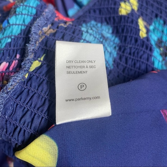 Parker Blue Multicolor Janice Off-the-Shoulder Floral Wide-Leg Jumpsuit EUC Sz 2 - Picture 9 of 10